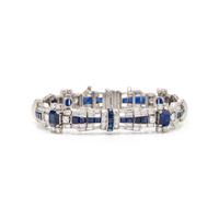 OSCAR HEYMAN, SAPPHIRE AND DIAMOND BRACELET