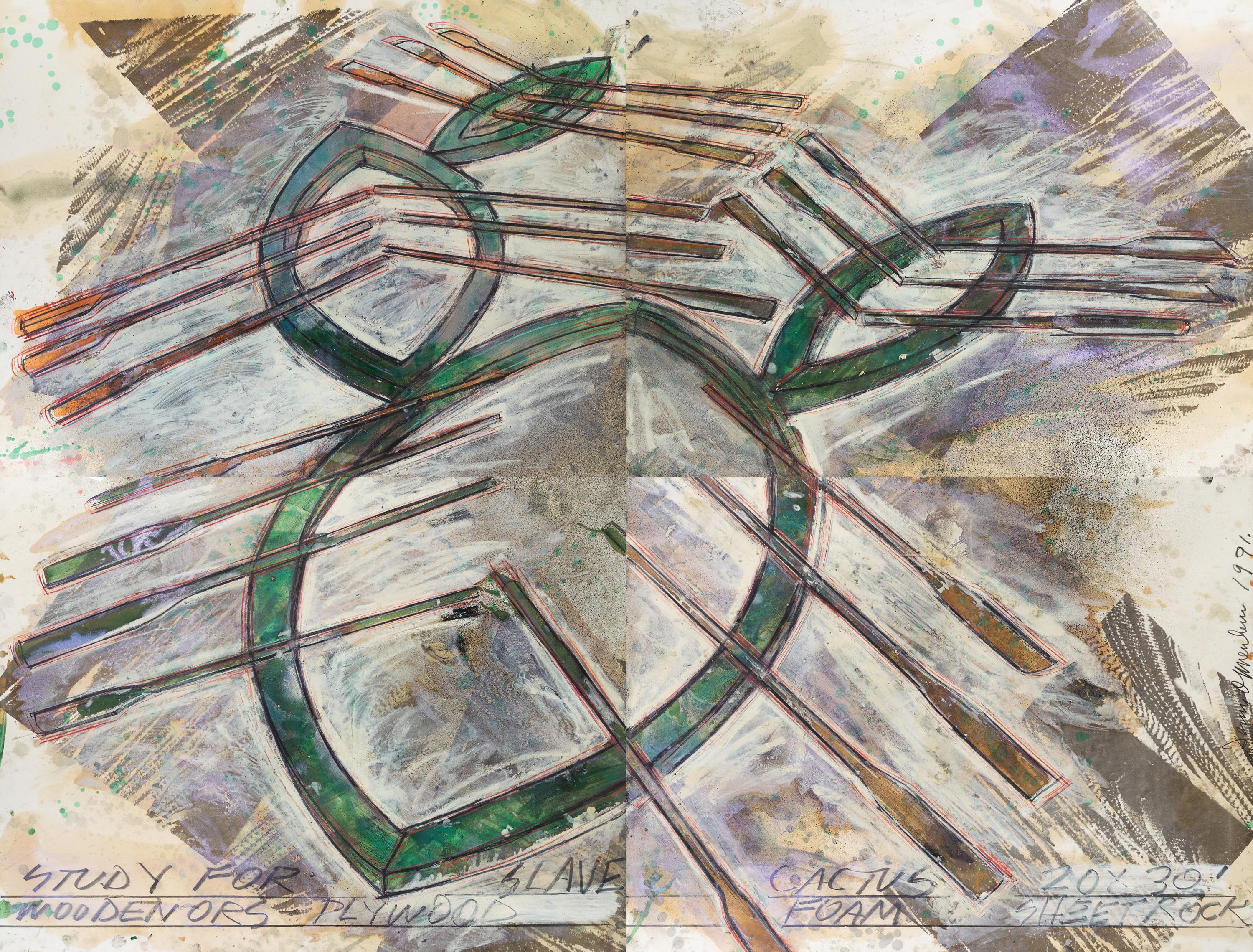 Dennis Oppenheim, (American, 1938-2011), Quadriptych: Study for "Slave Cactus", 1991