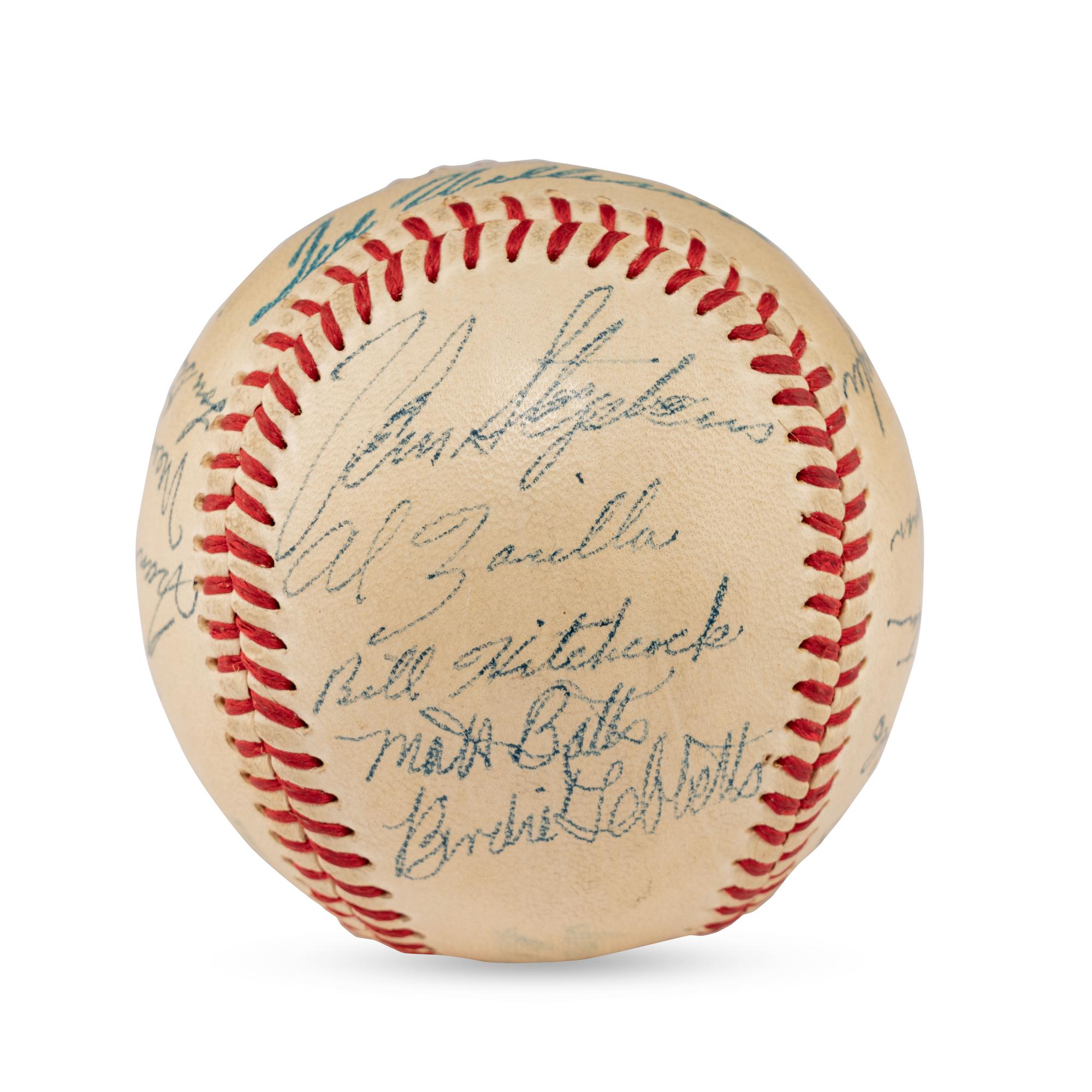 A 1949 Boston Red Sox Team Signed Autograph Baseball