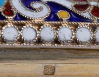A Russian Silver-Gilt and Enamel Cigarette Case