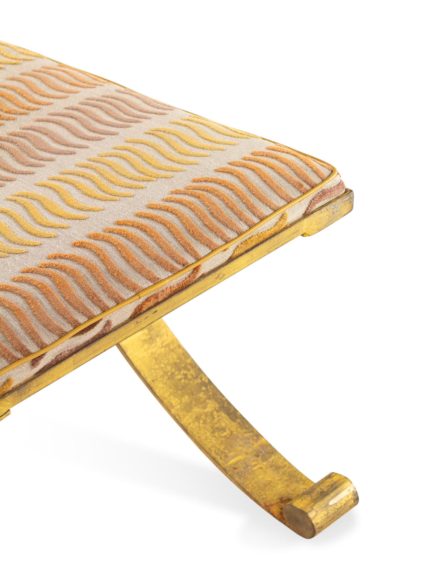 A Pair of Gilt Metal X-Shape Benches