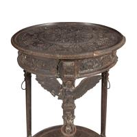 A Pair of Neoclassical Style Cast Iron Side Tables