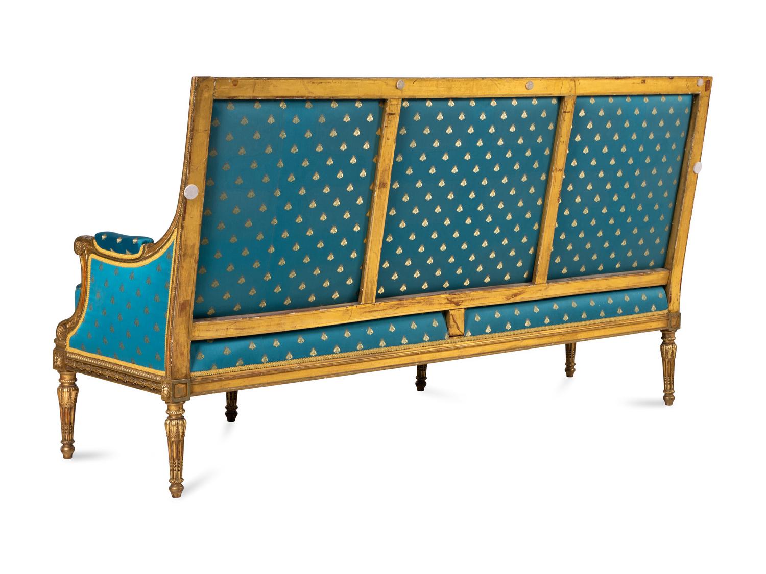 A Louis XVI Style Giltwood Canapé