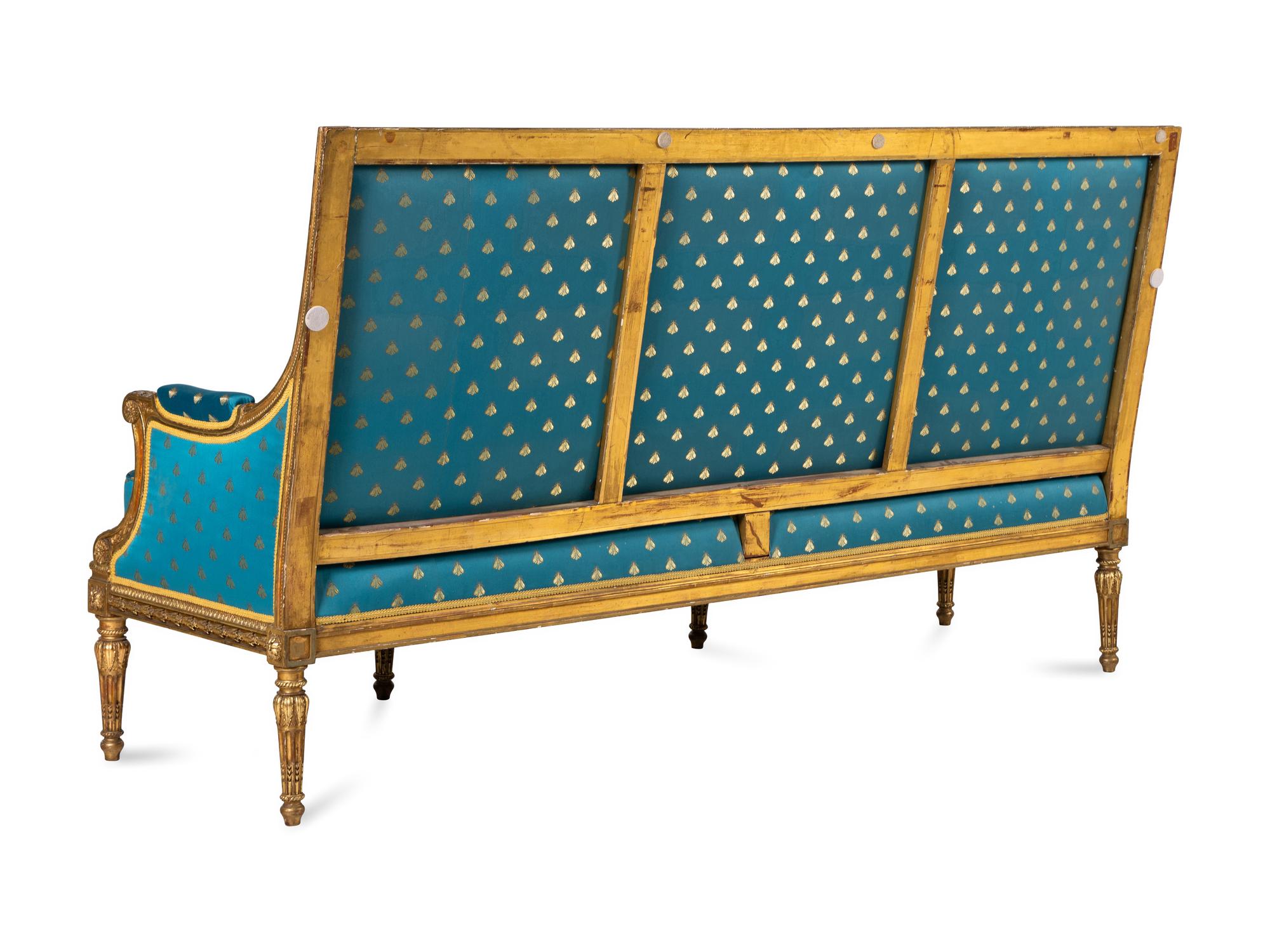 A Louis XVI Style Giltwood Canapé