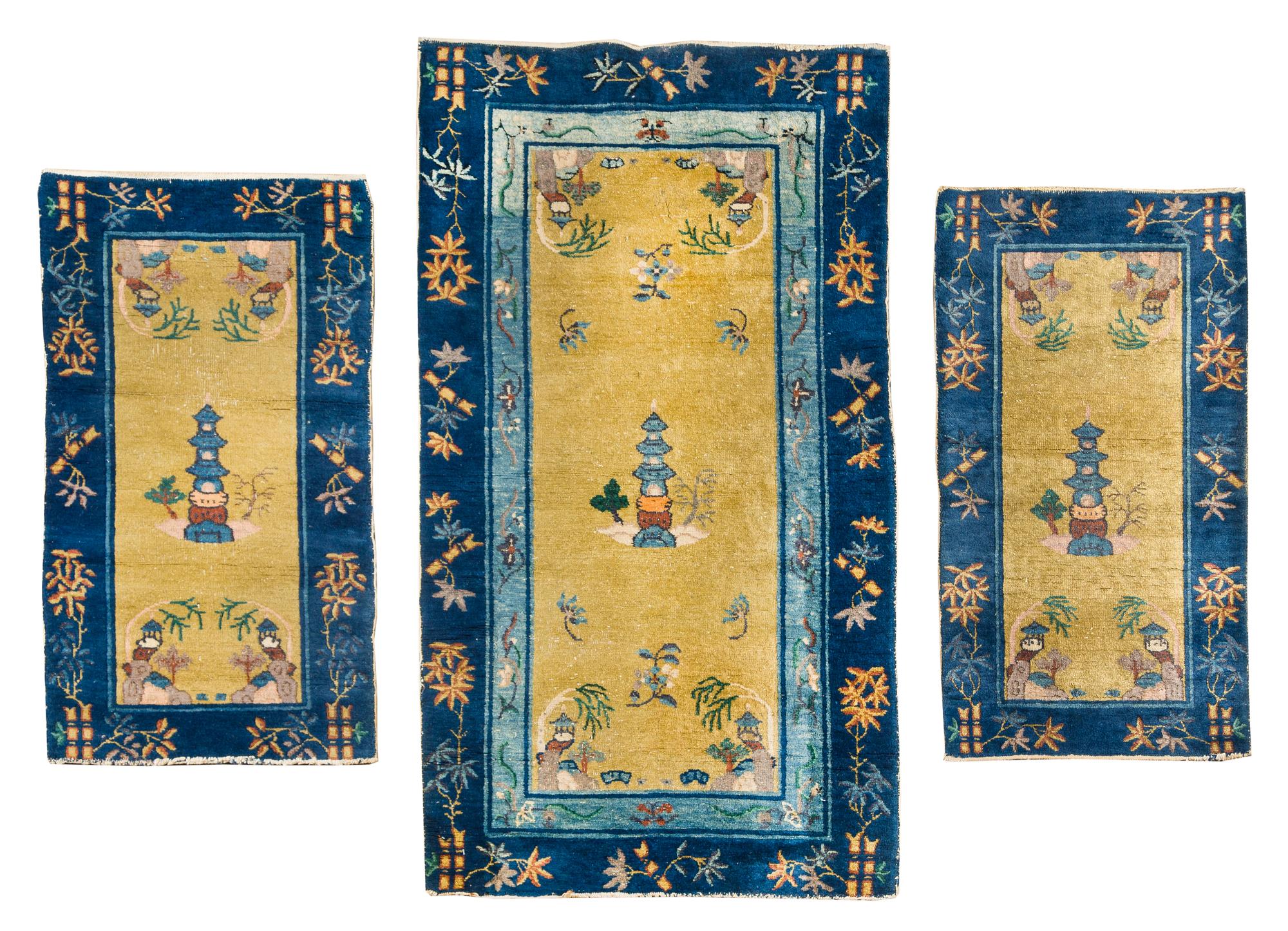 A Group of Four Chinese Wool Rugs Largest 8 feet 8 inches x 8 feet. — SECOND HALF 20TH CENTURY