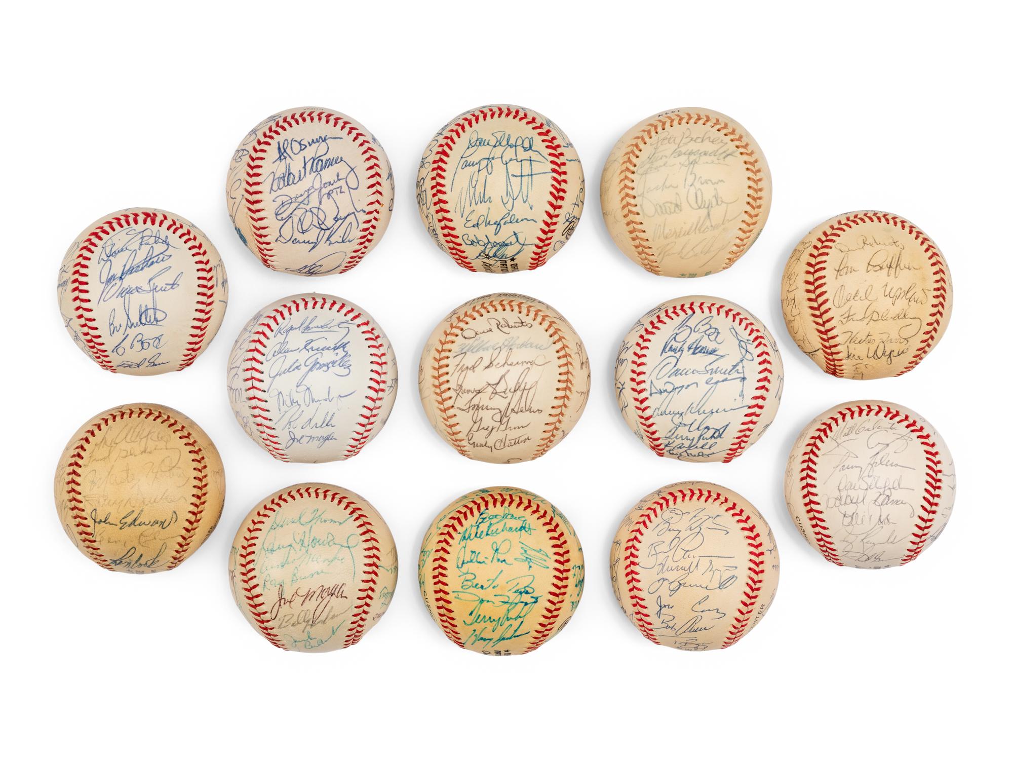 A Large Group of Assorted 1970s-90s Houston Astros Team Signed Autograph Baseballs,