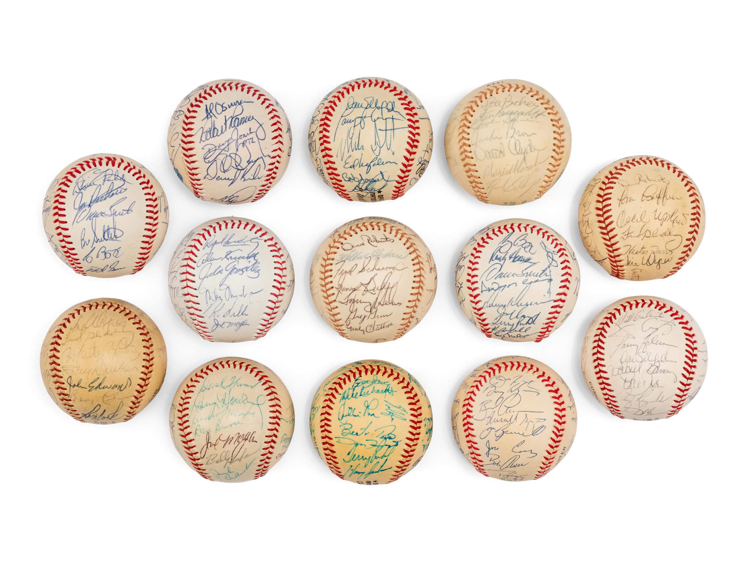 A Large Group of Assorted 1970s-90s Houston Astros Team Signed Autograph Baseballs,
