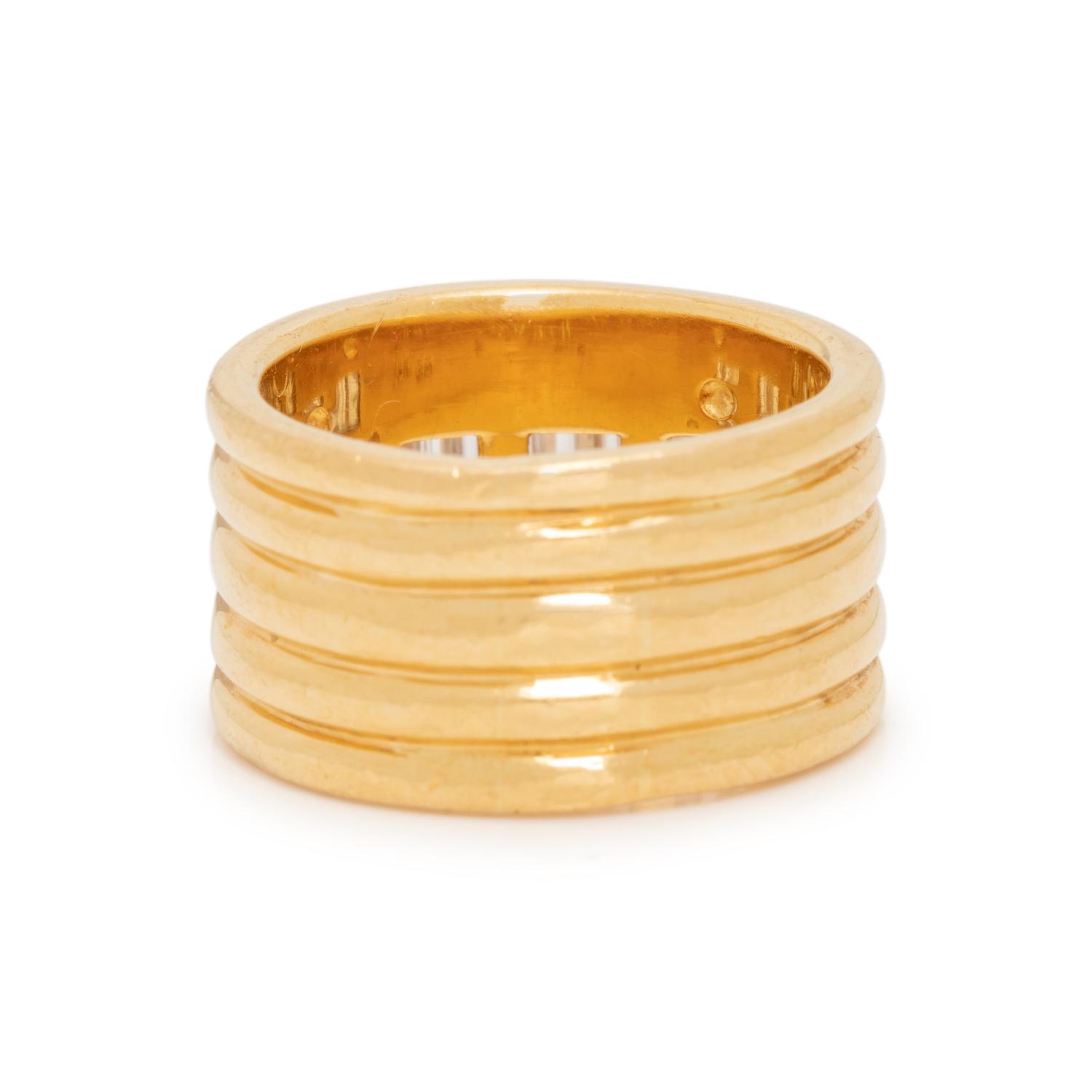 CHARLES KRYPELL, YELLOW GOLD AND DIAMOND BAND