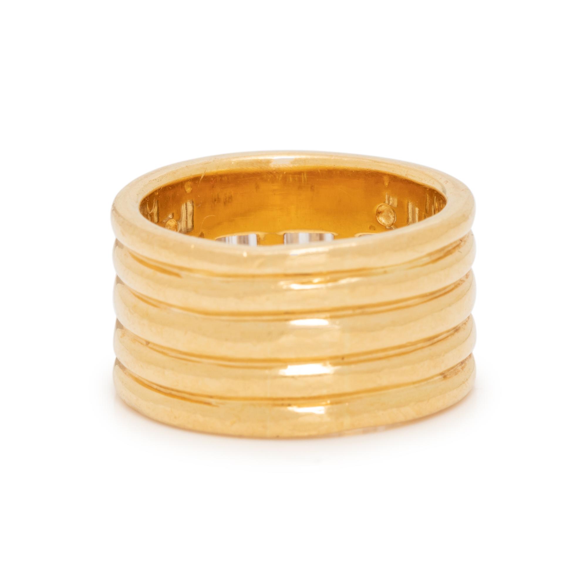 CHARLES KRYPELL, YELLOW GOLD AND DIAMOND BAND