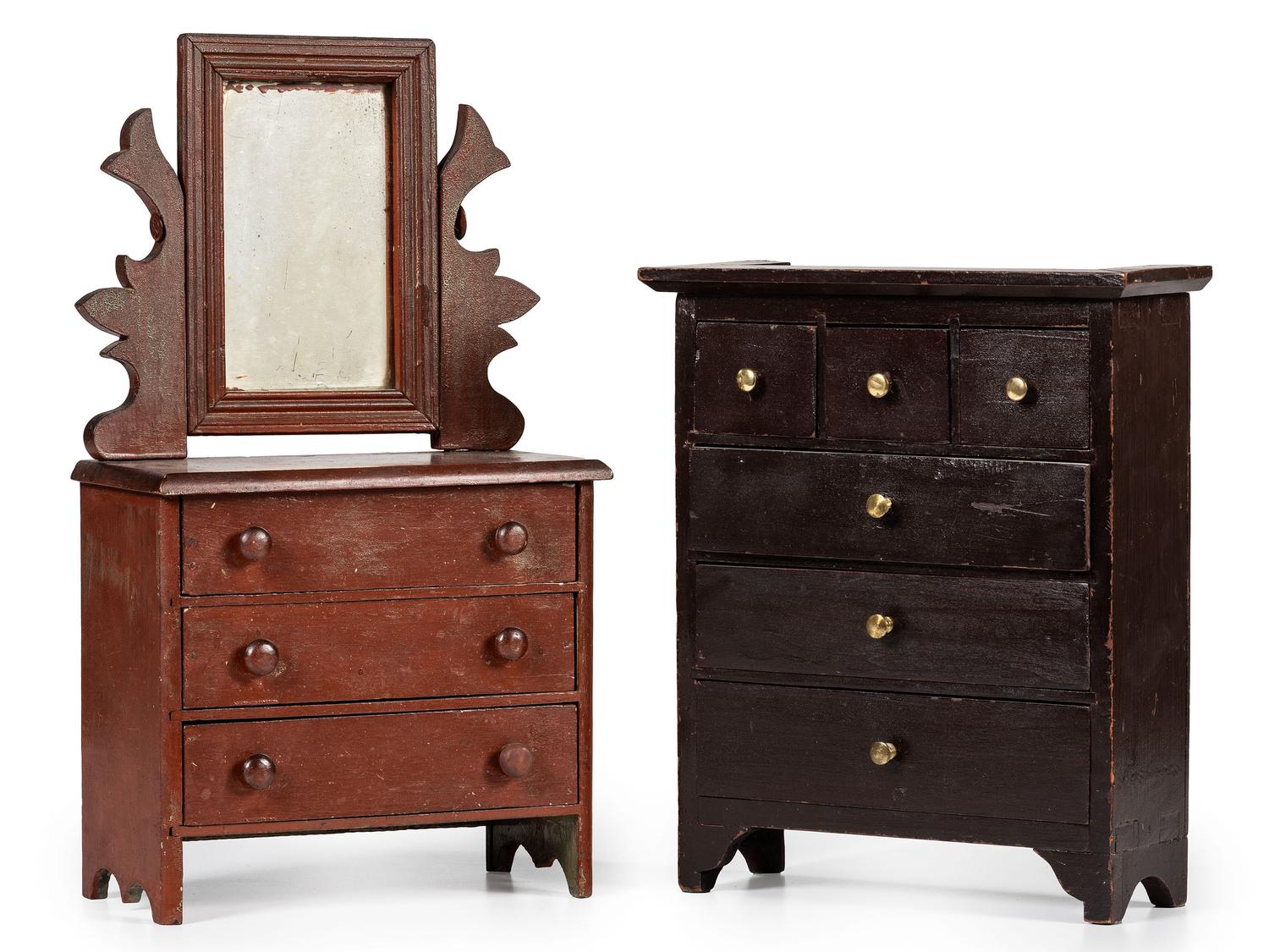 Two Miniature Chests of Drawers