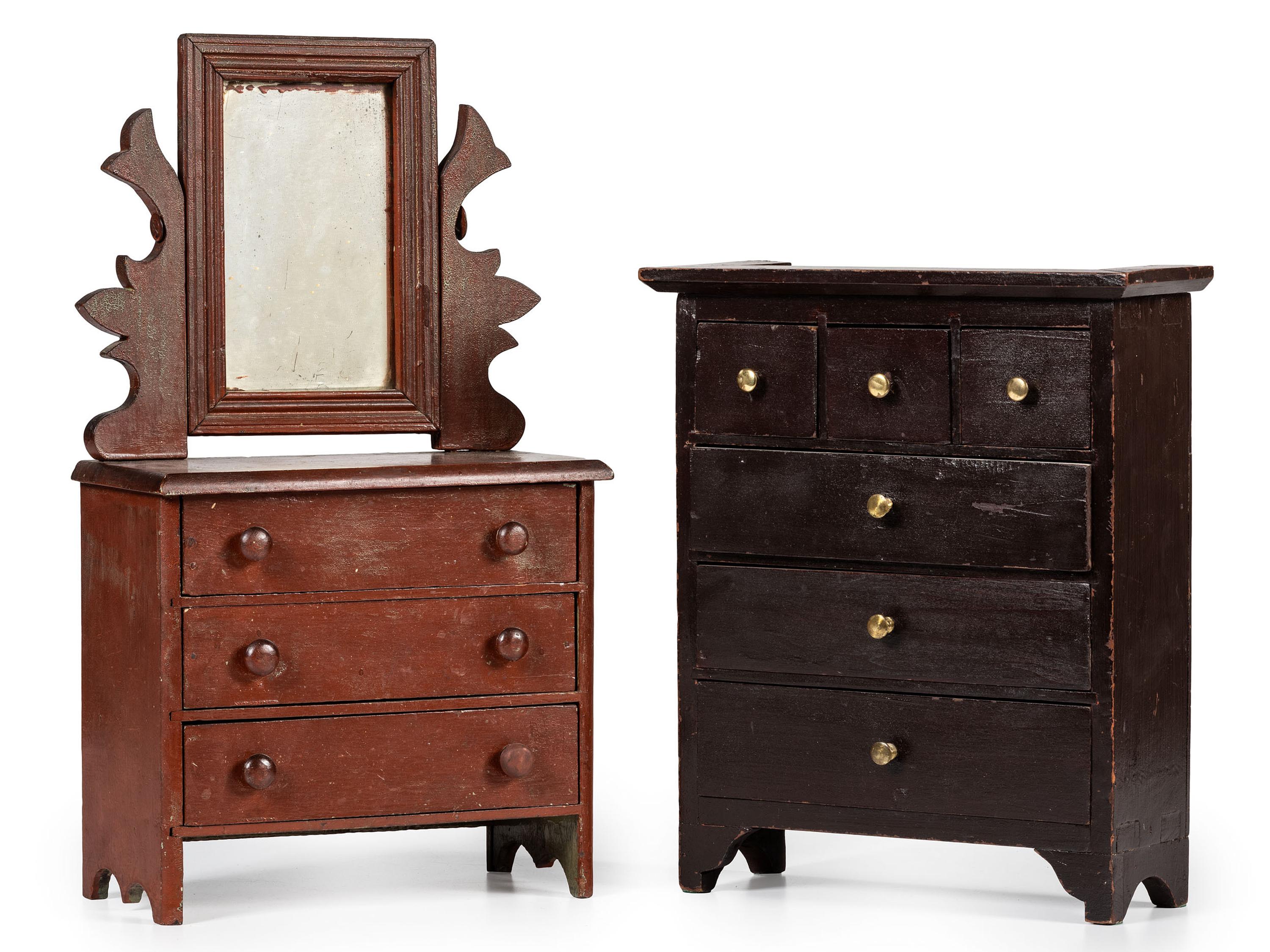 Two Miniature Chests of Drawers