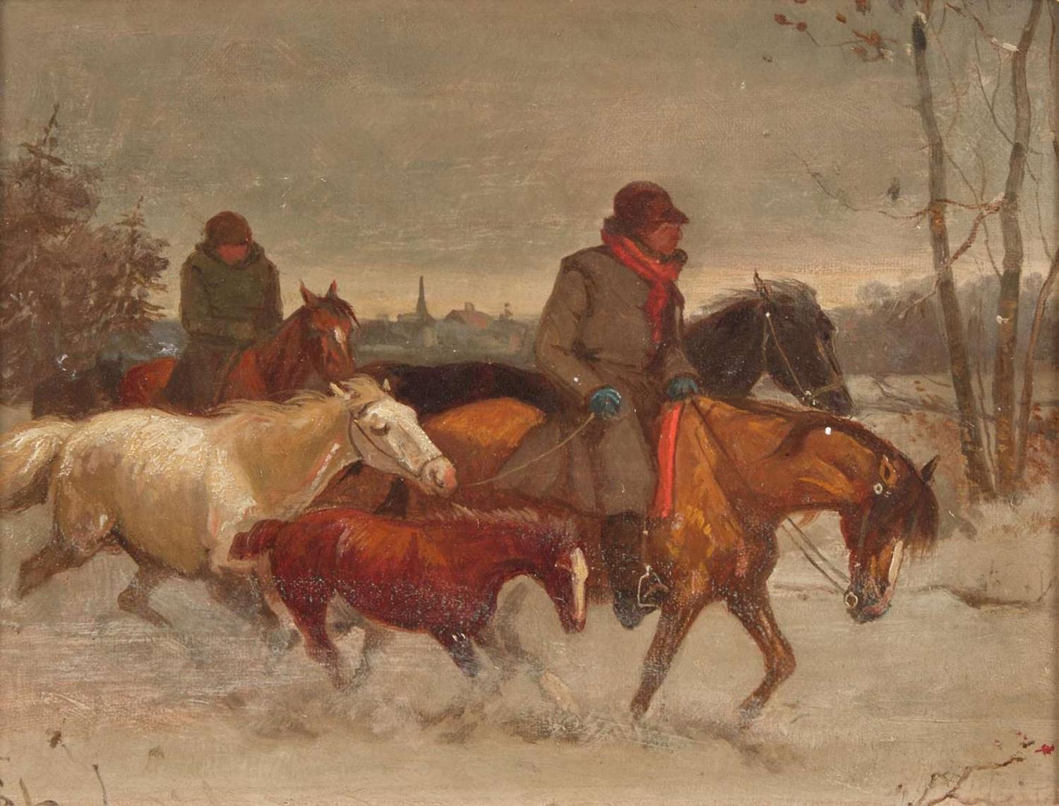 Scott Leighton (1847-1898), Winter Roundup and Spring in the Pasture