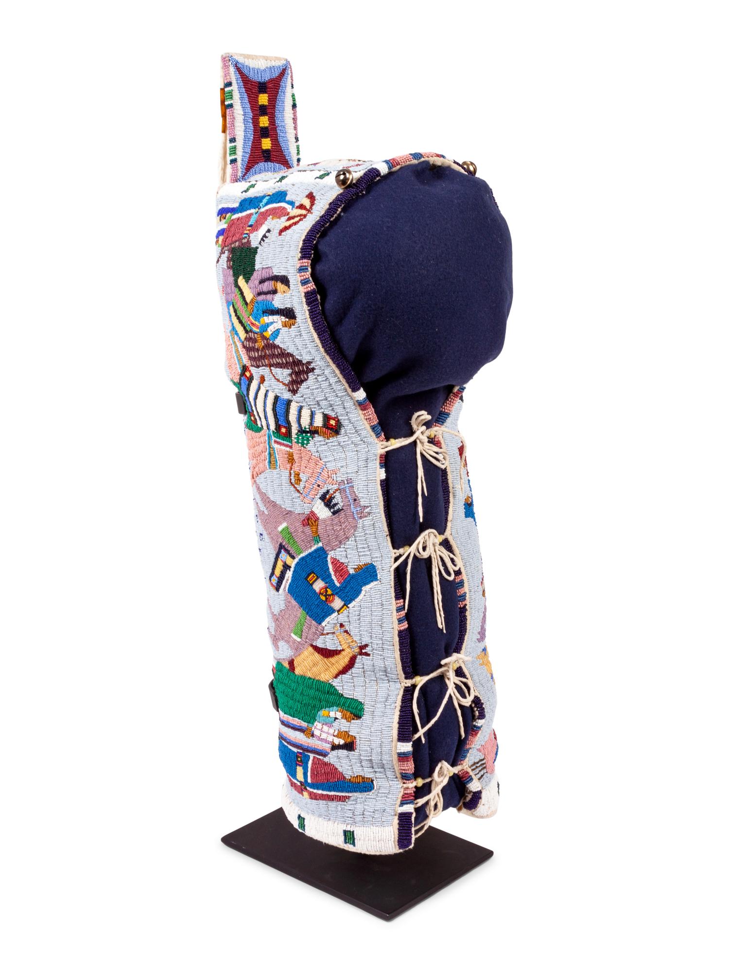 Pictorial Beaded Cradle, 2005-2006