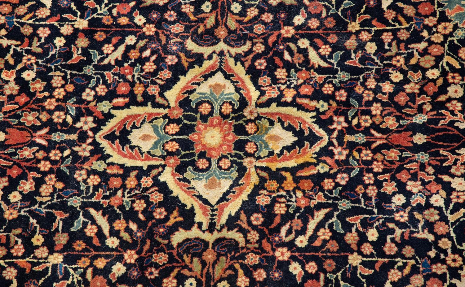 A Indian Persian Design Wool Rug — 20th Century