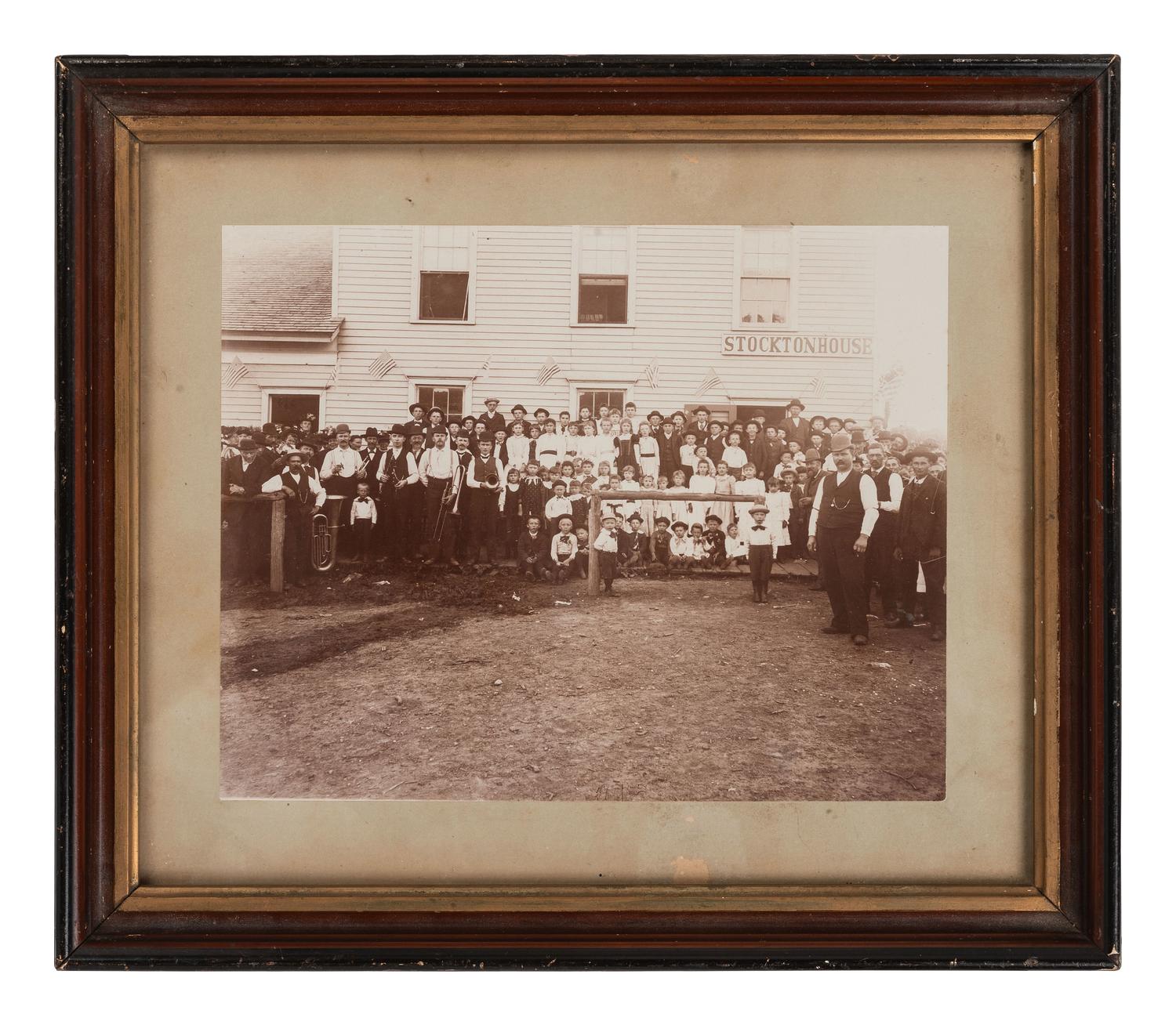 [EARLY PHOTOGRAPHY]. 2 large format photographs of storefronts, incl. Hodge, Davis & Co., Oregon.