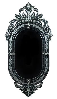 A Venetian Etched Glass Mirror 55 1/2 x 20 1/2 inches.