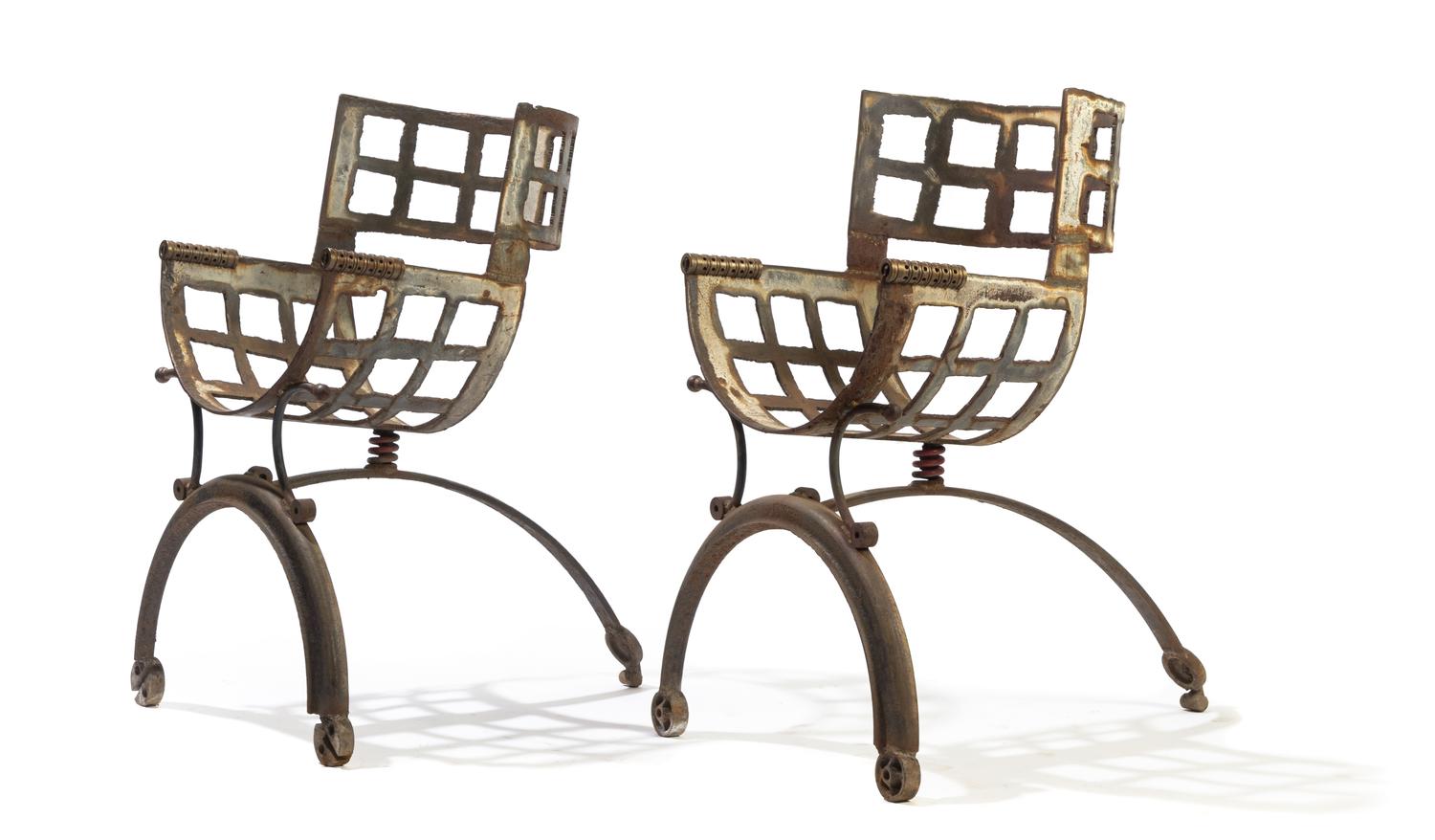 Cindy Wynn (American, b.1964), 21ST CENTURY, a pair of brutalist armchairs