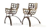 Cindy Wynn (American, b.1964), 21ST CENTURY, a pair of brutalist armchairs