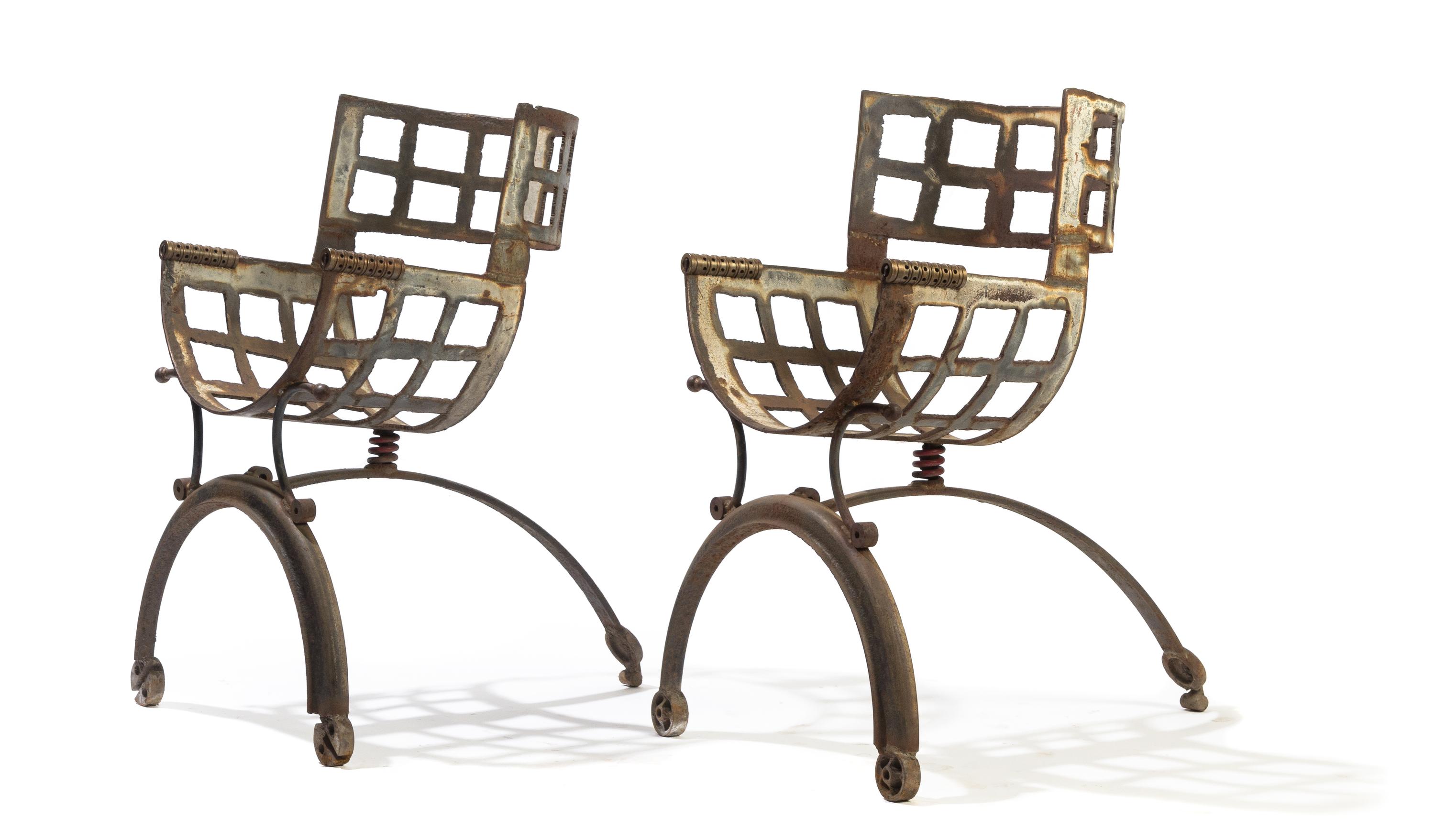 Cindy Wynn (American, b.1964), 21ST CENTURY, a pair of brutalist armchairs