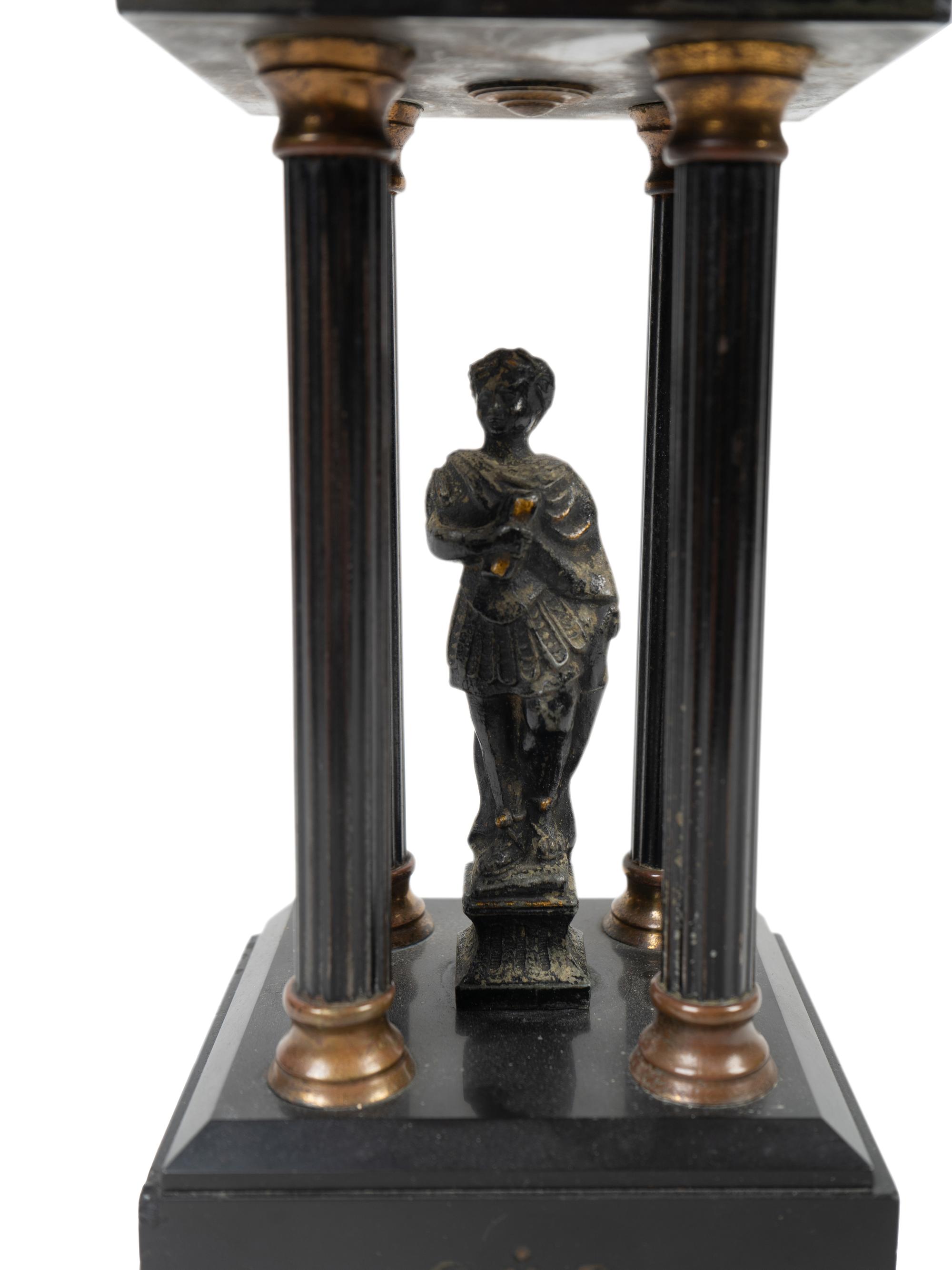 A Pair of Grand Tour Black Slate Collonnade Temple Models — LATE 19TH CENTURY
