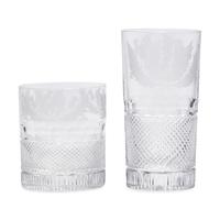 An Etched and Cut Glass "Thistle" Bar Service