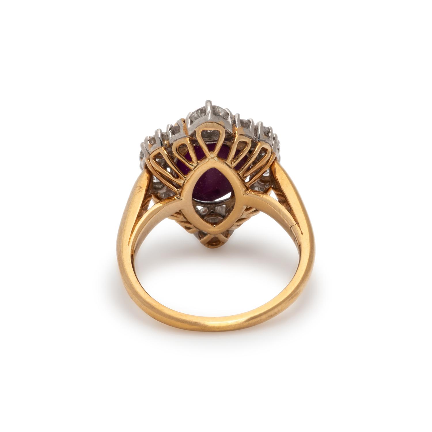 STAR RUBY AND DIAMOND RING