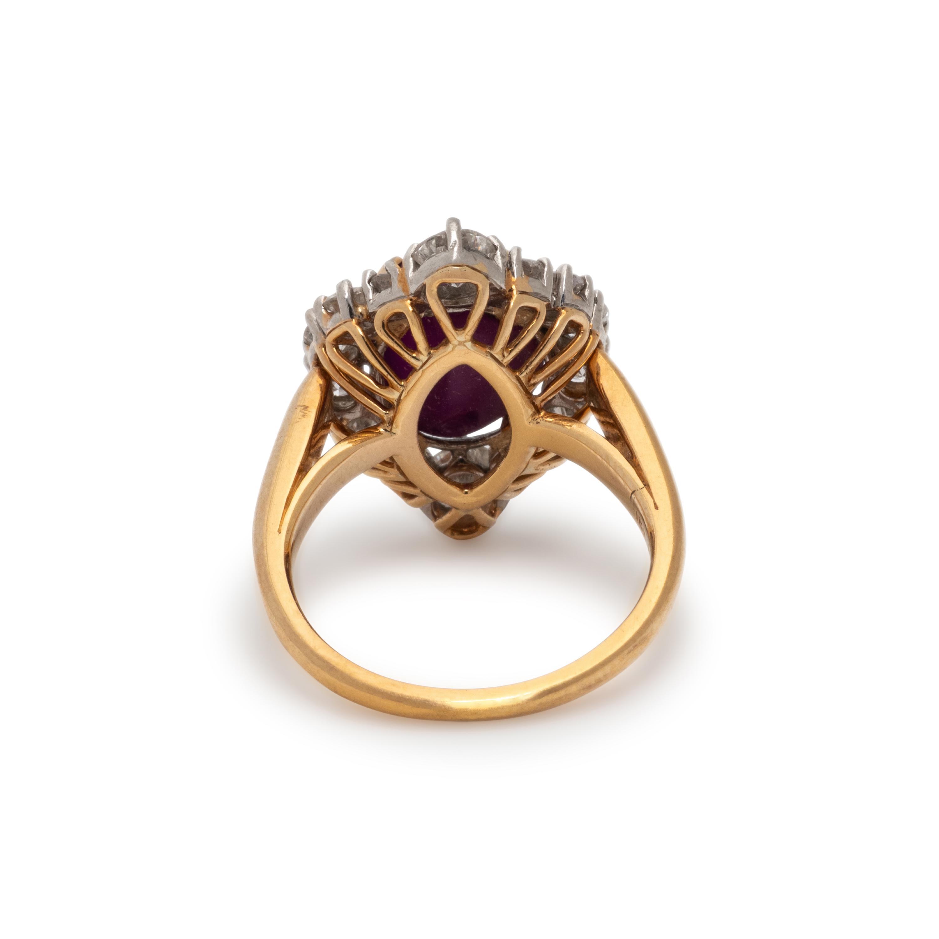 STAR RUBY AND DIAMOND RING