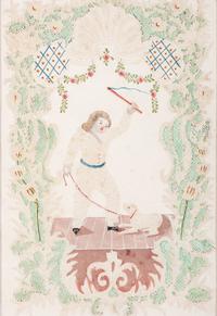 Seven Figural Pinprick and Watercolor Pictures