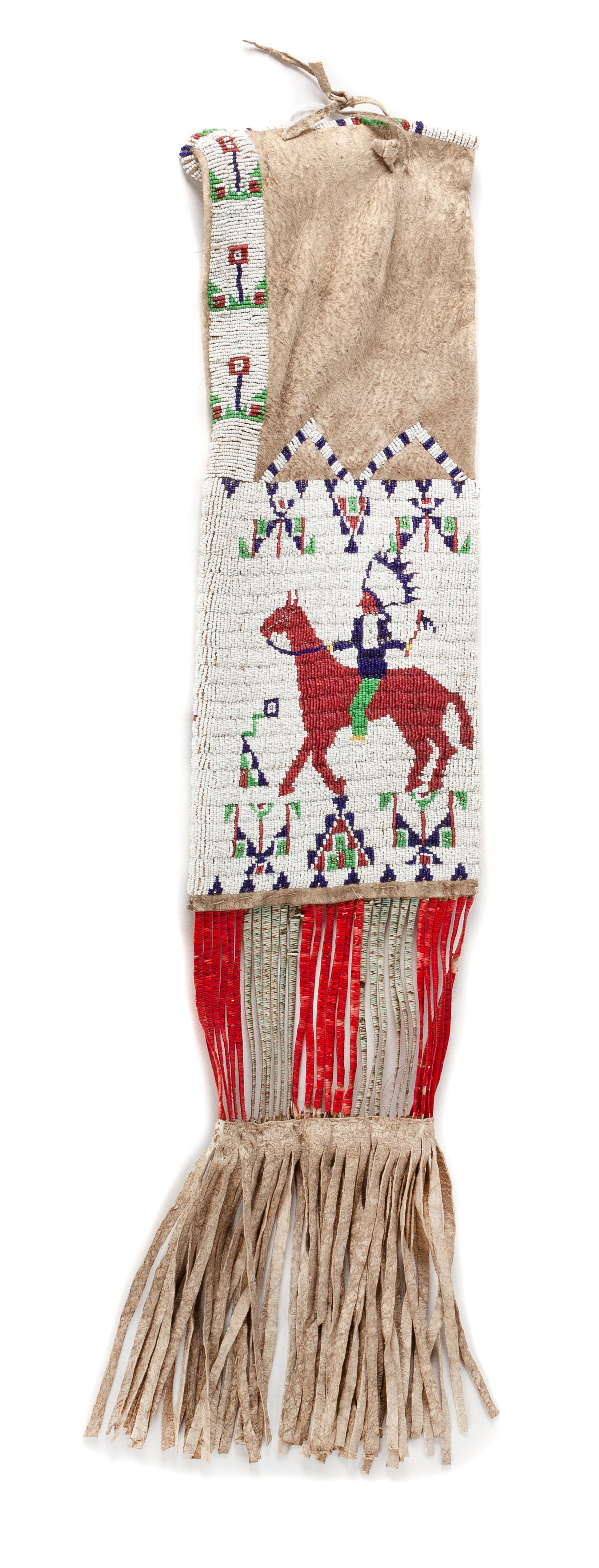 Plains Beaded Pictorial Tobacco Bag
