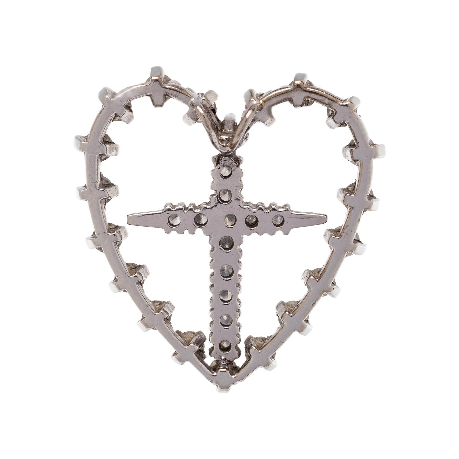 DIAMOND HEART AND CROSS PENDANT