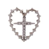 DIAMOND HEART AND CROSS PENDANT
