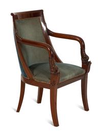 A Regency Style Carved Mahogany Armchair