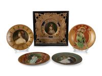 A Collection of Five Tin Lithographed Art Plates