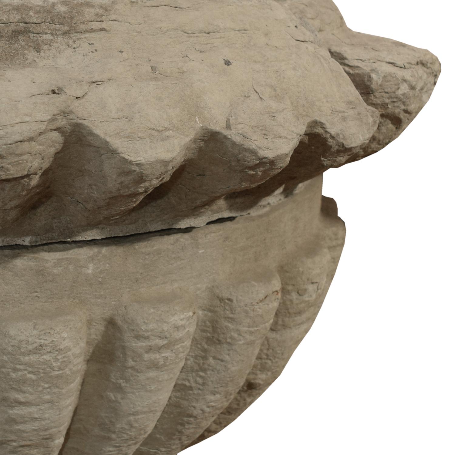 A Carved Limestone Finial from the Second Chicago Courthouse 44" W x 44" D x 53" H — United States, Circa 1935