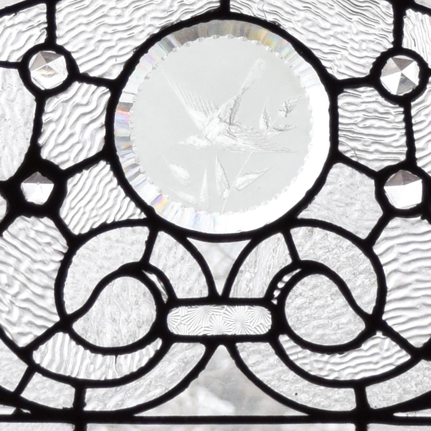 A Leaded Glass Window 24" W x 2" D x 15.5" H — United States, 19th Century