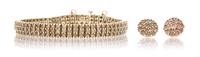A Collection of Yellow Gold and Champagne Diamond Jewelry, 17.80 dwts.