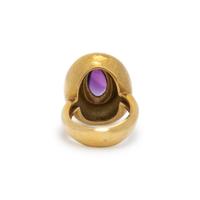 YELLOW GOLD AND AMETHYST RING
