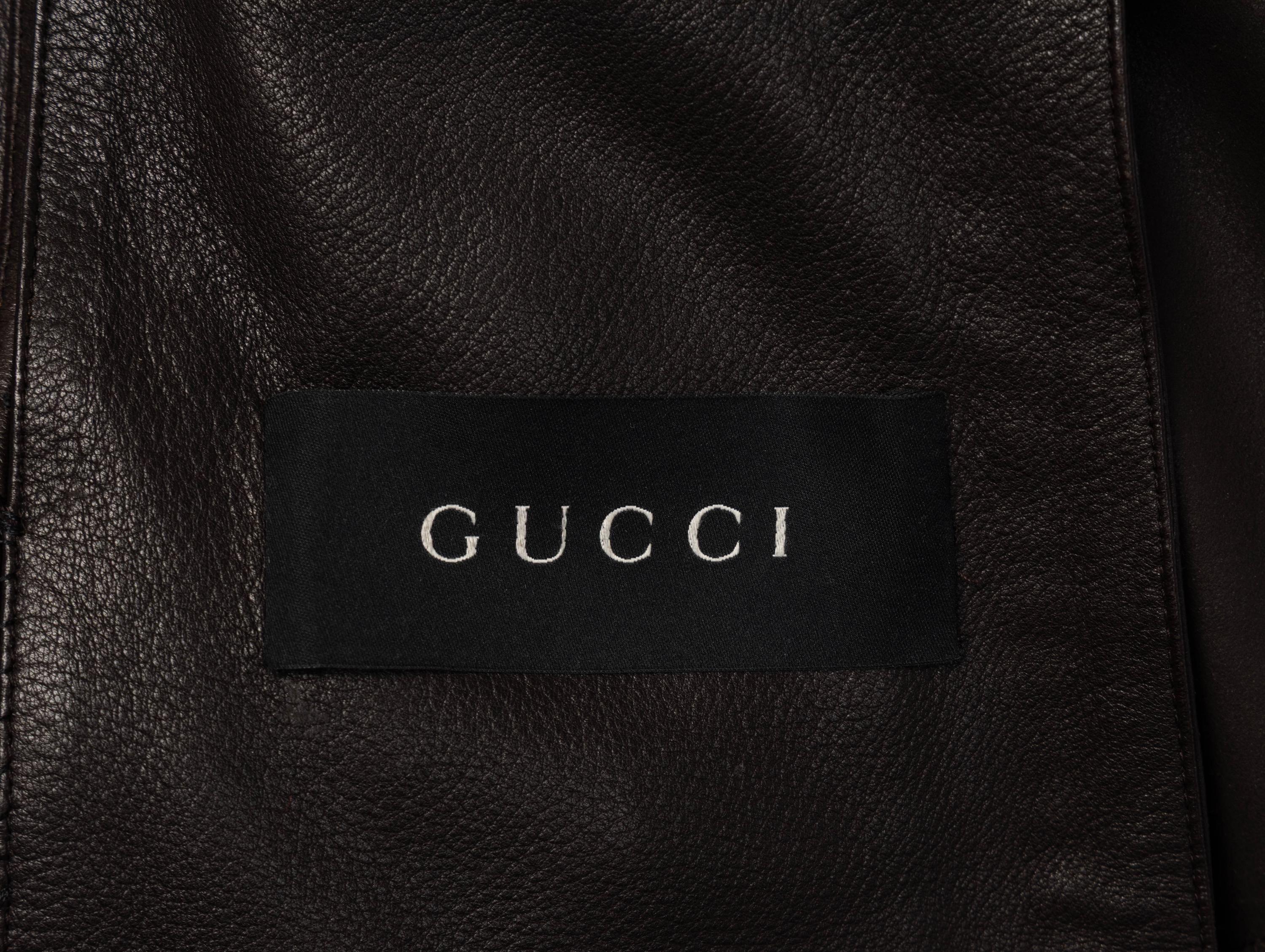 Gucci by Tom Ford, Brown Leather Racer Jacket