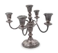 A Group of American Silver Candlesticks and Candelabras