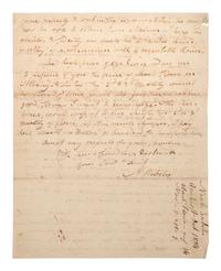 WEBSTER, Noah (1758-1843). Autograph letter signed ("N Webster"). Amherst, 24 October 1814.