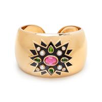 VERDURA, YELLOW GOLD, MULTIGEM AND DIAMOND 'SUNBURST' CUFF BRACELET