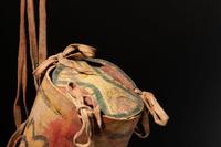 Painted Buffalo Hide Parfleche Cylinder