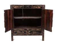 A Chinese Export Cabinet with Carved Lacquer Decoration