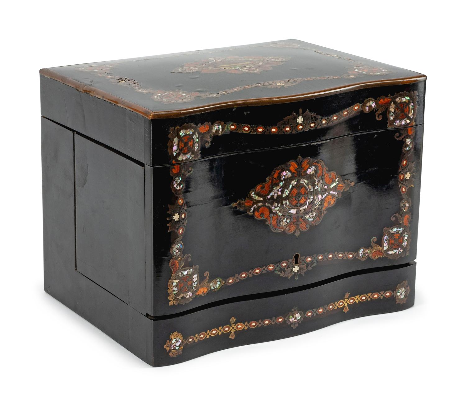A French Inlaid and Ebonized Cave de Liqueur