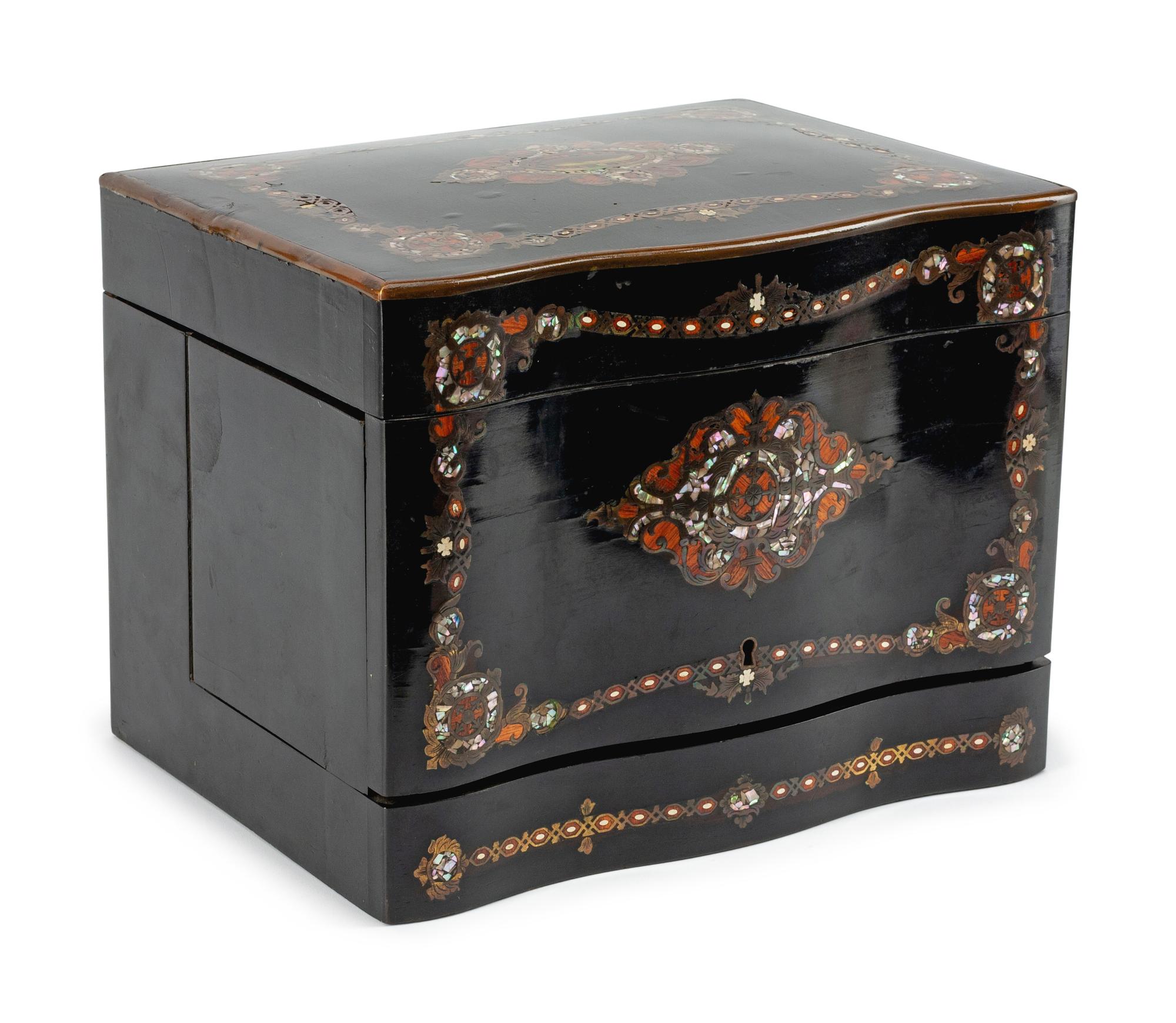 A French Inlaid and Ebonized Cave de Liqueur