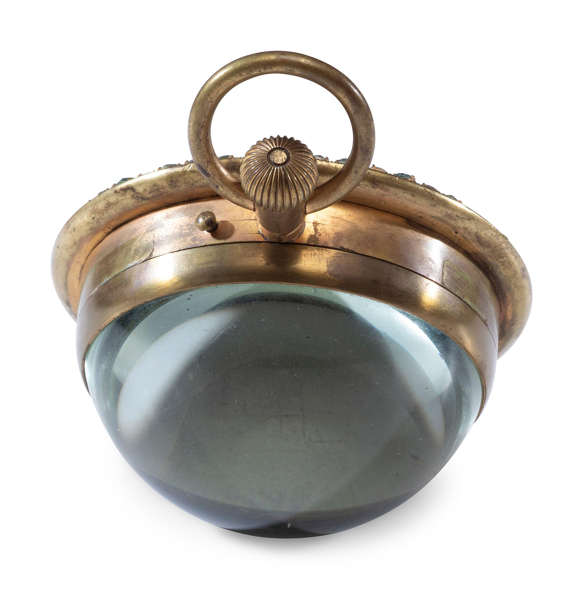 A French Jeweled Paperweight Clock