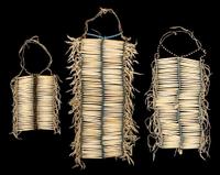 Three Lakota hair pipe bone, bead and hide breastplates fort yates, north dakota, circa 1950