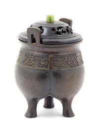 A Chinese Bronze Tripod Incense Burner