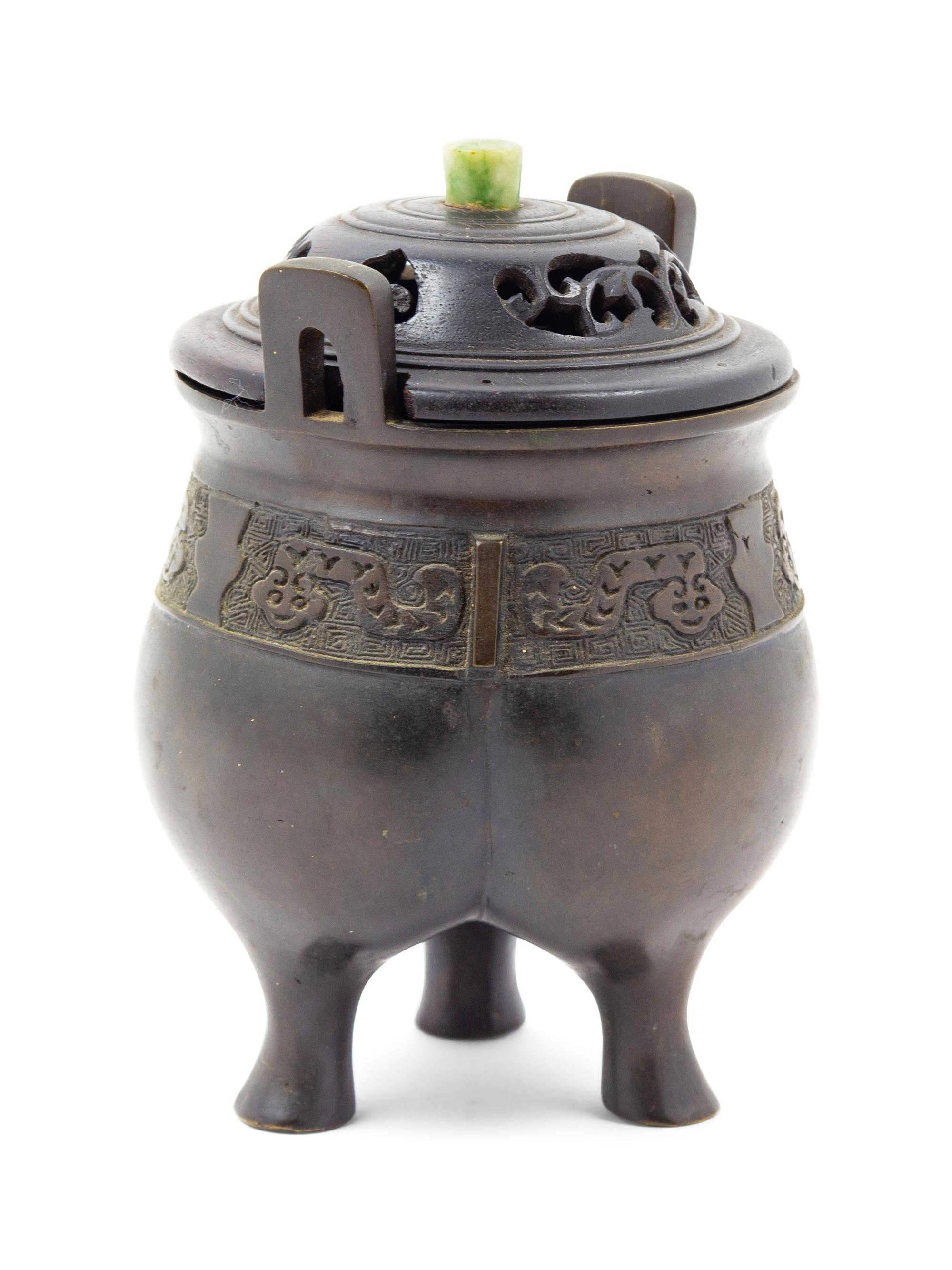 A Chinese Bronze Tripod Incense Burner