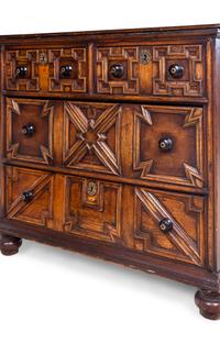 A Pair of Charles II Style Oak Chests of Drawers